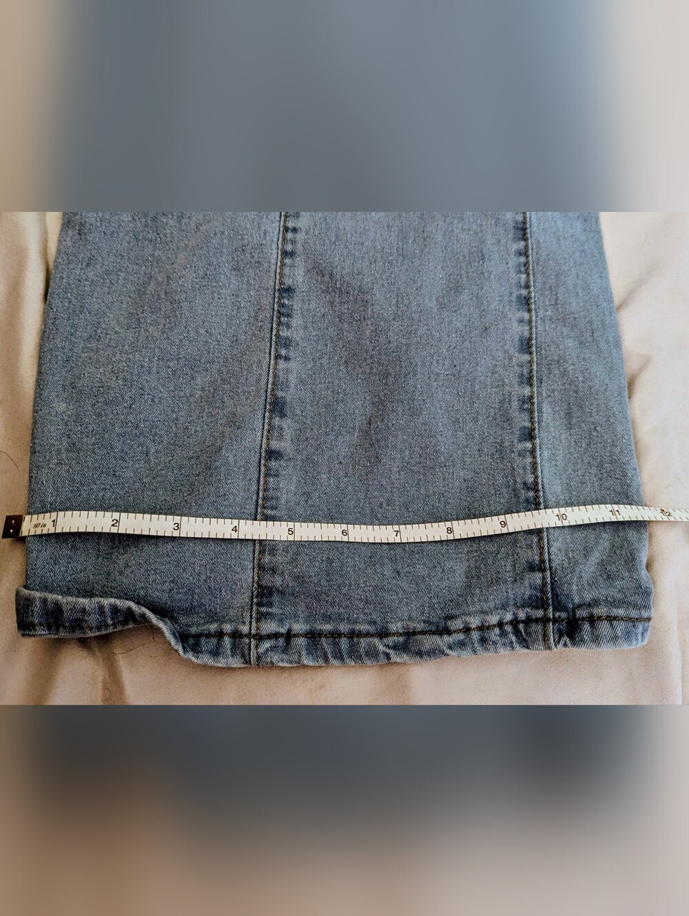 BNWOT, Size Med, Light Blue Lace-Up Details Wide Leg Jeans - Picture 9 of 12